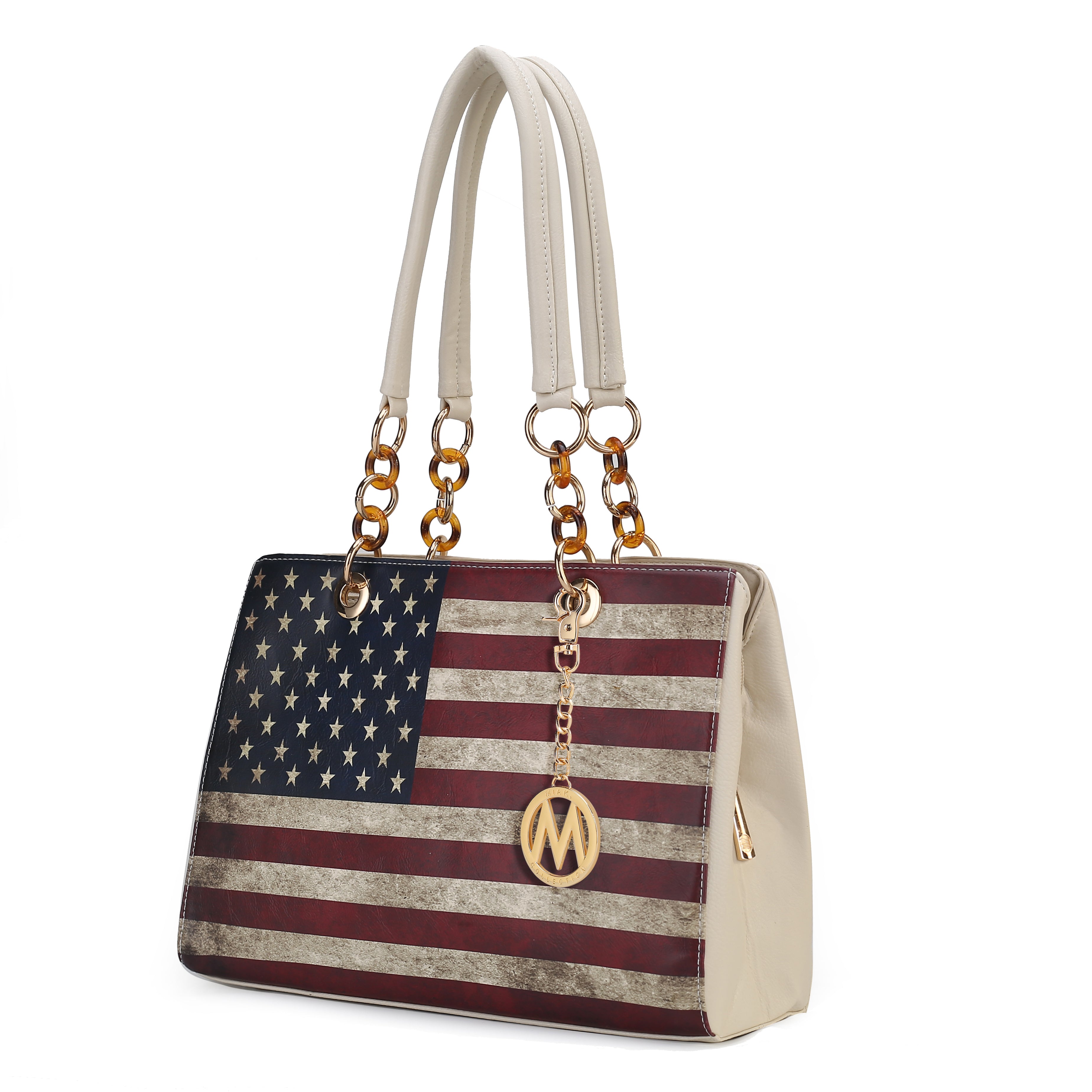 MKF Collection Nevaeh Vegan Leather patriotic pattern Women Shoulder Bag by Mia K