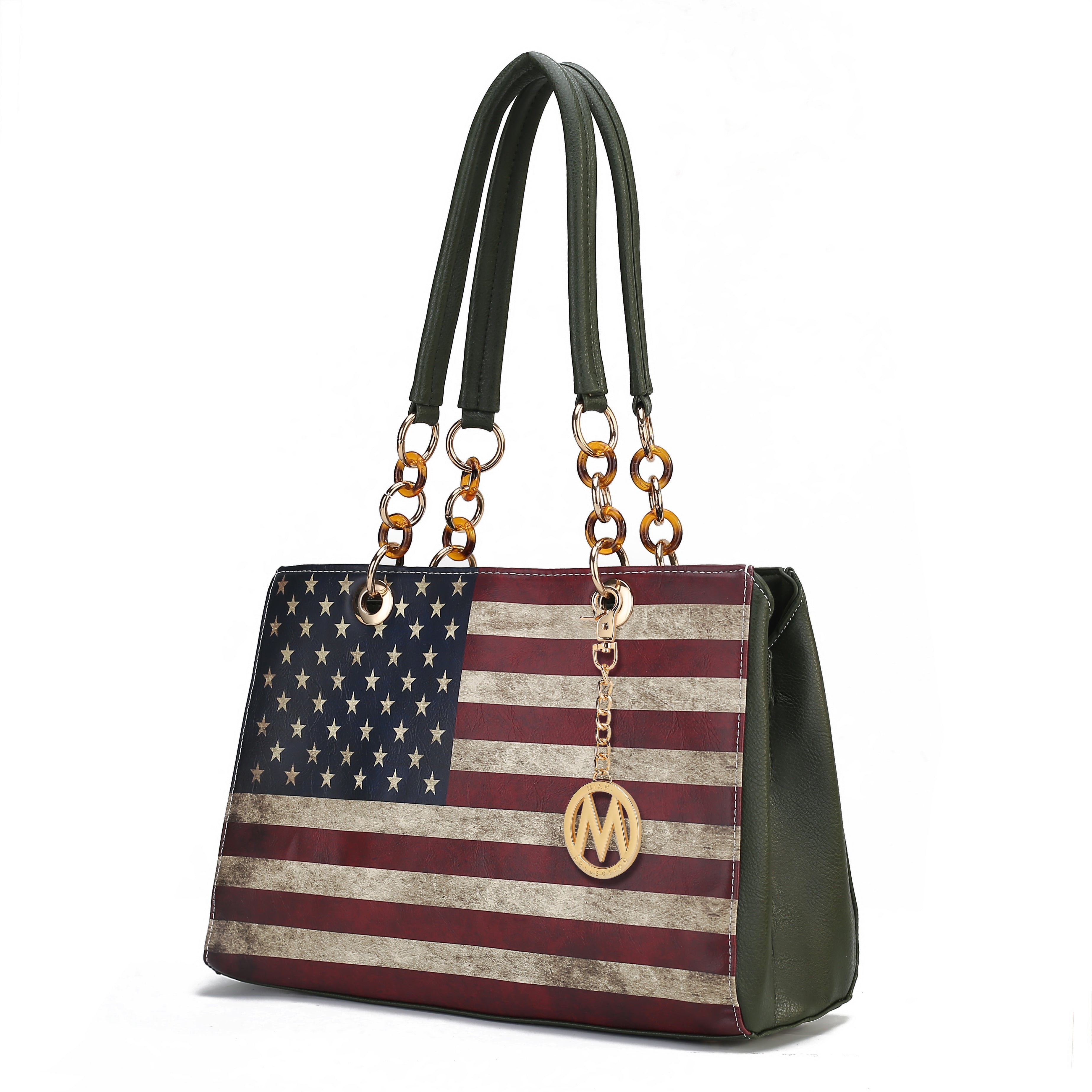 MKF Collection Nevaeh Vegan Leather patriotic pattern Women Shoulder Bag by Mia K