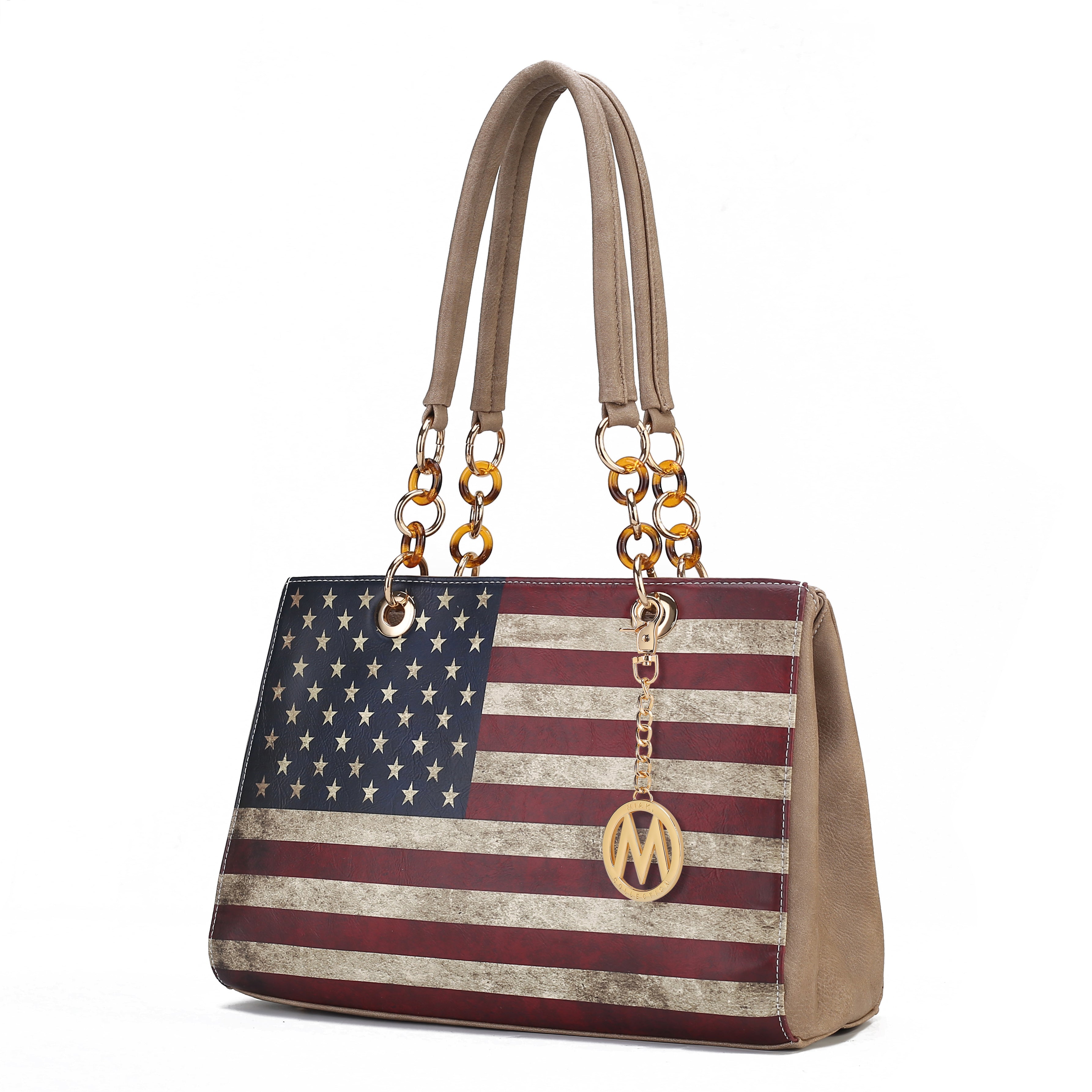 MKF Collection Nevaeh Vegan Leather patriotic pattern Women Shoulder Bag by Mia K