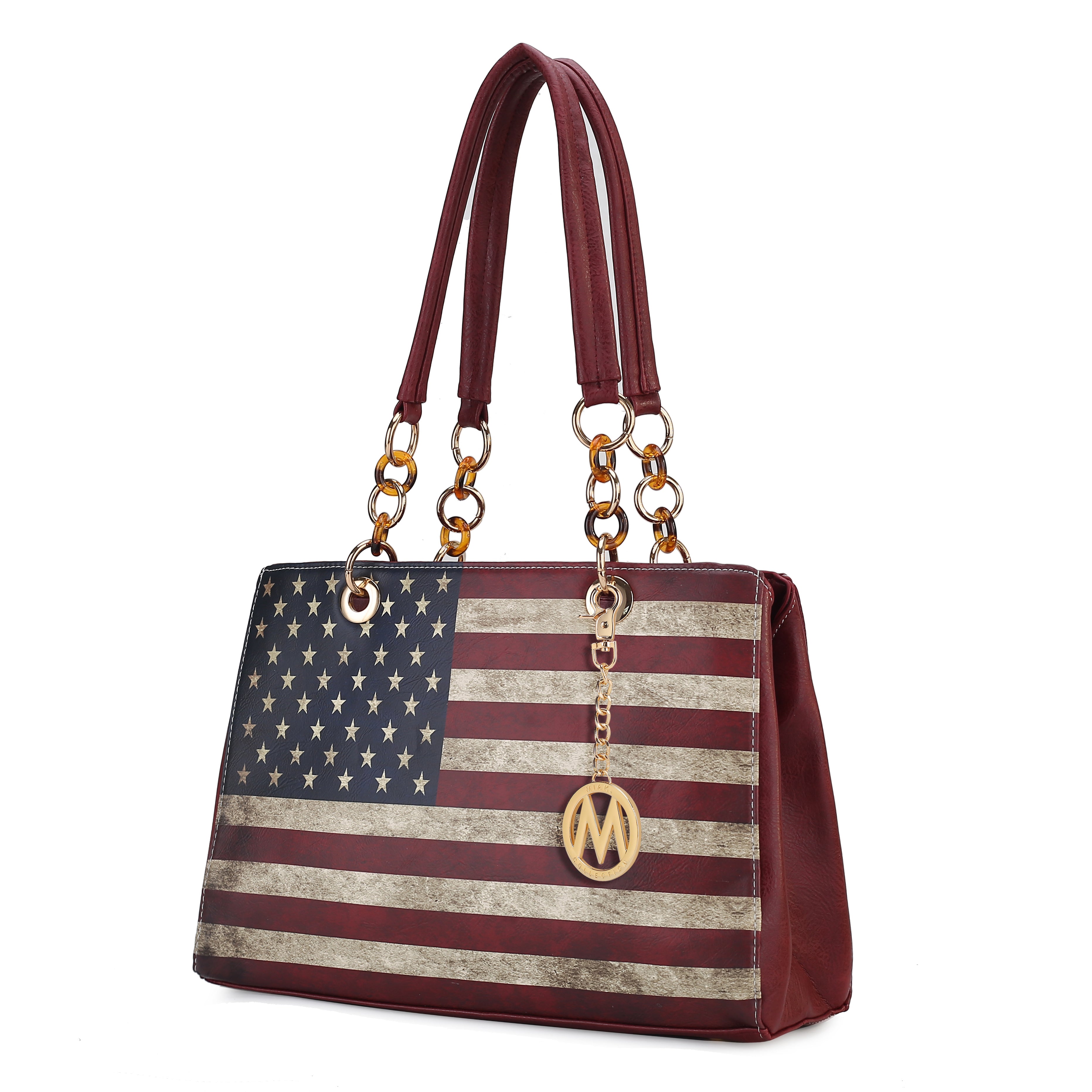 MKF Collection Nevaeh Vegan Leather patriotic pattern Women Shoulder Bag by Mia K