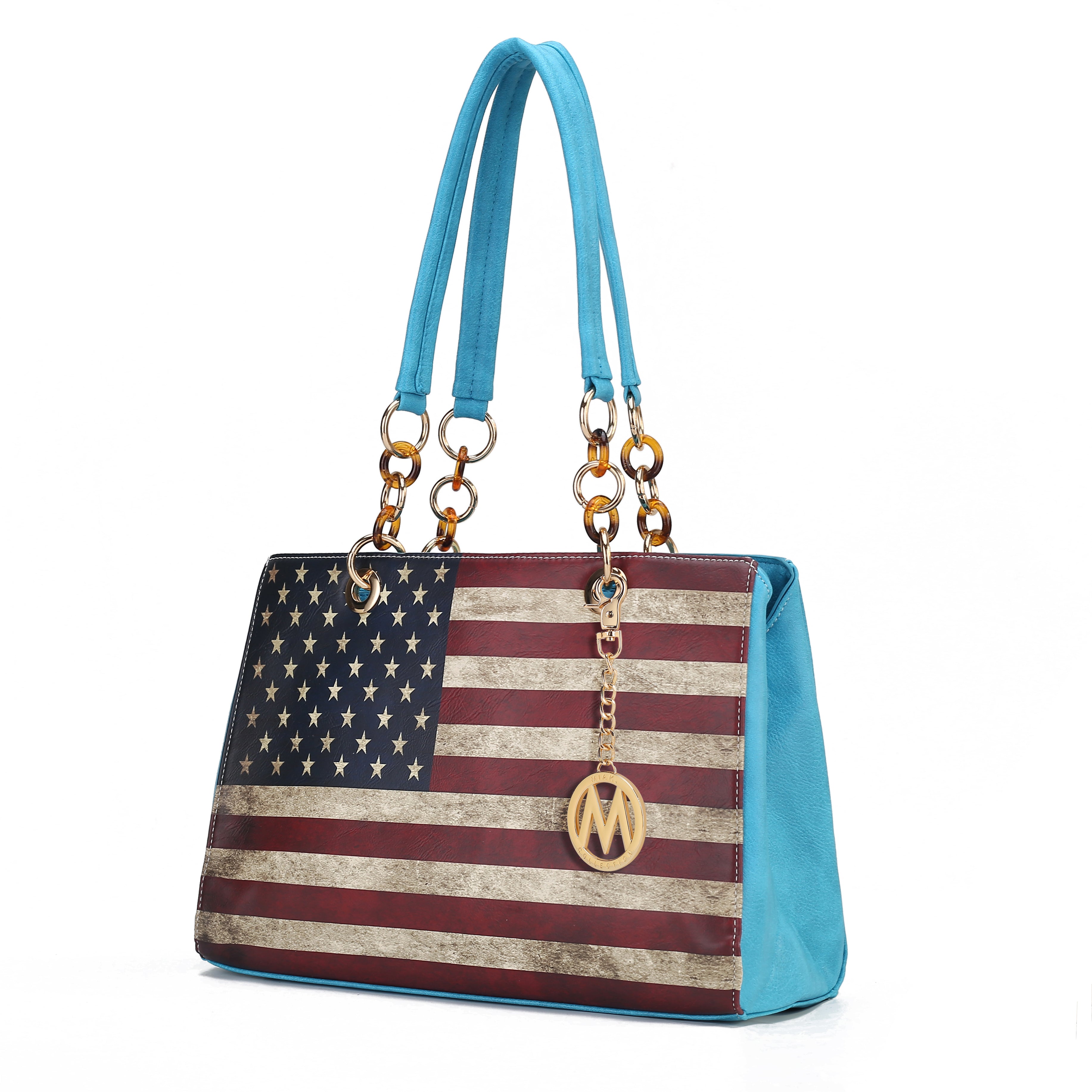 MKF Collection Nevaeh Vegan Leather patriotic pattern Women Shoulder Bag by Mia K