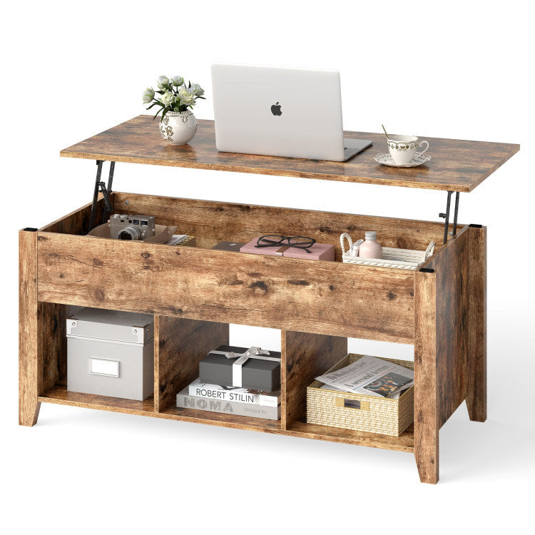 Lift Top Coffee Table with Storage Lower Shelf