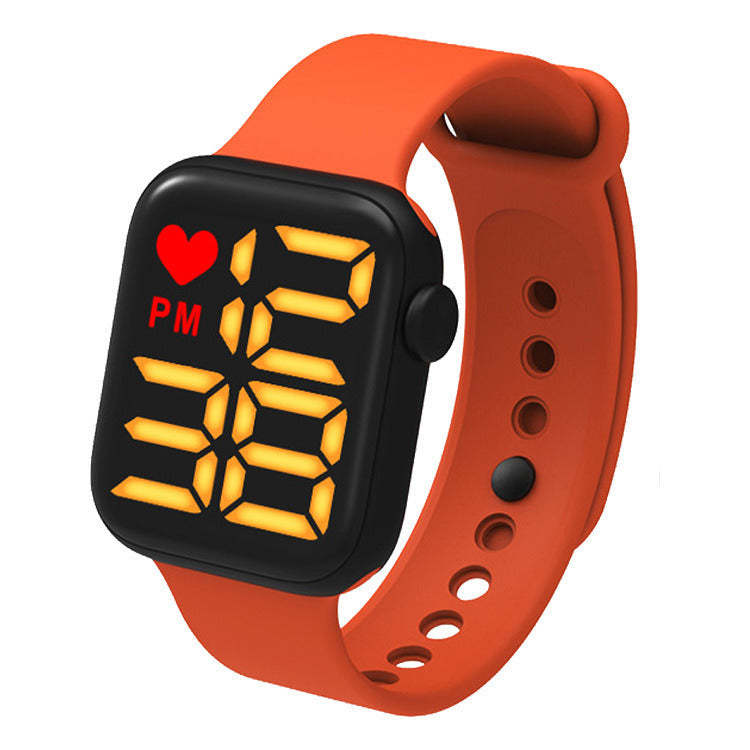 Square Waterproof Screen Digital Kids LED Electronic Watch