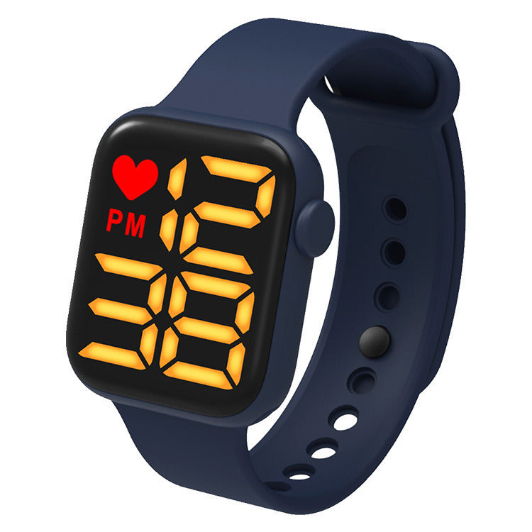 Square Waterproof Screen Digital Kids LED Electronic Watch