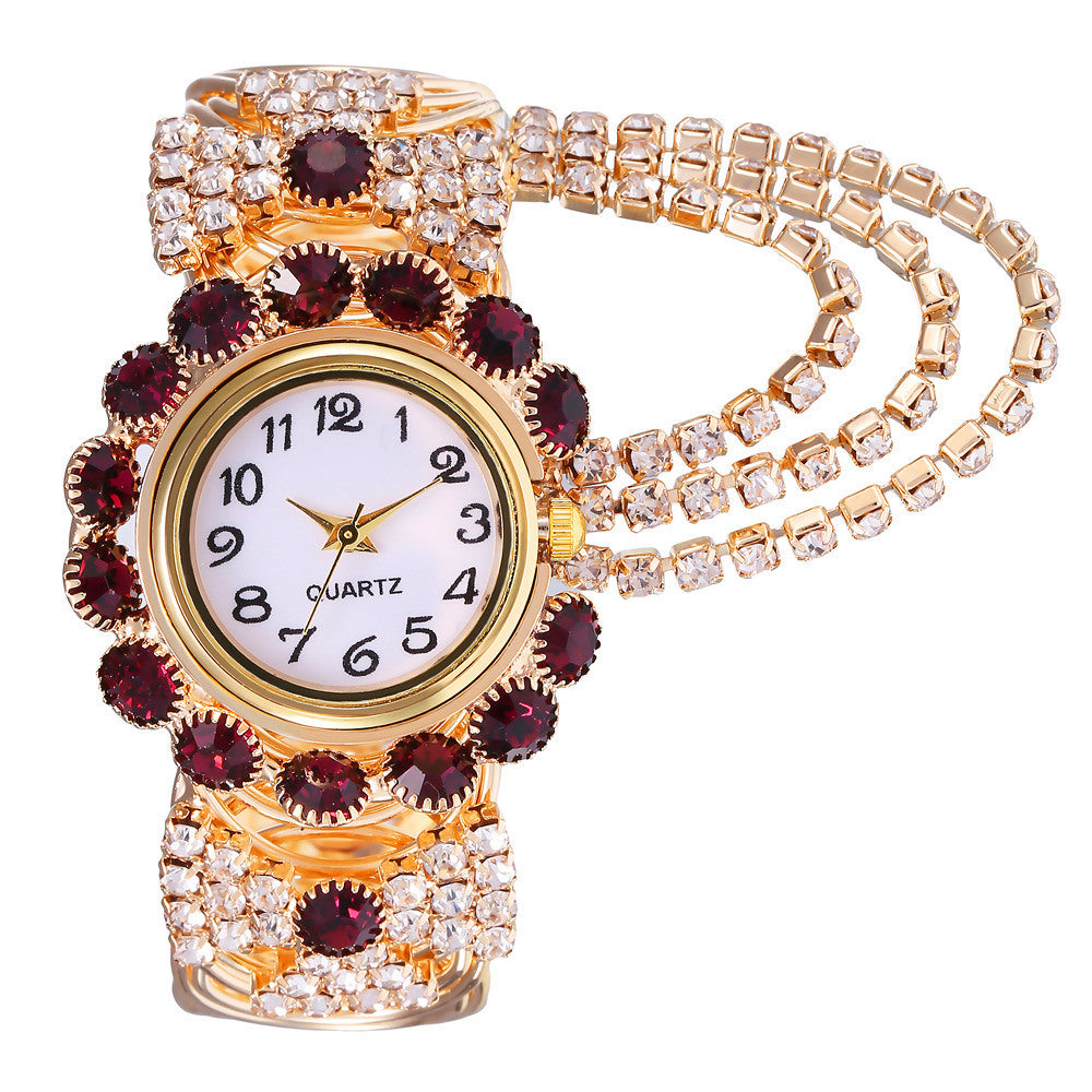 Ladies Diamond Alloy Temperament Quartz Watch