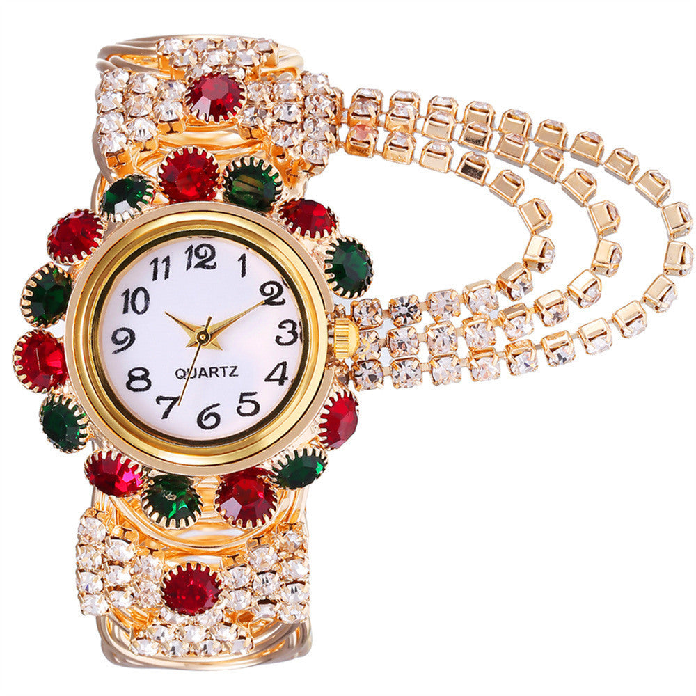 Ladies Diamond Alloy Temperament Quartz Watch