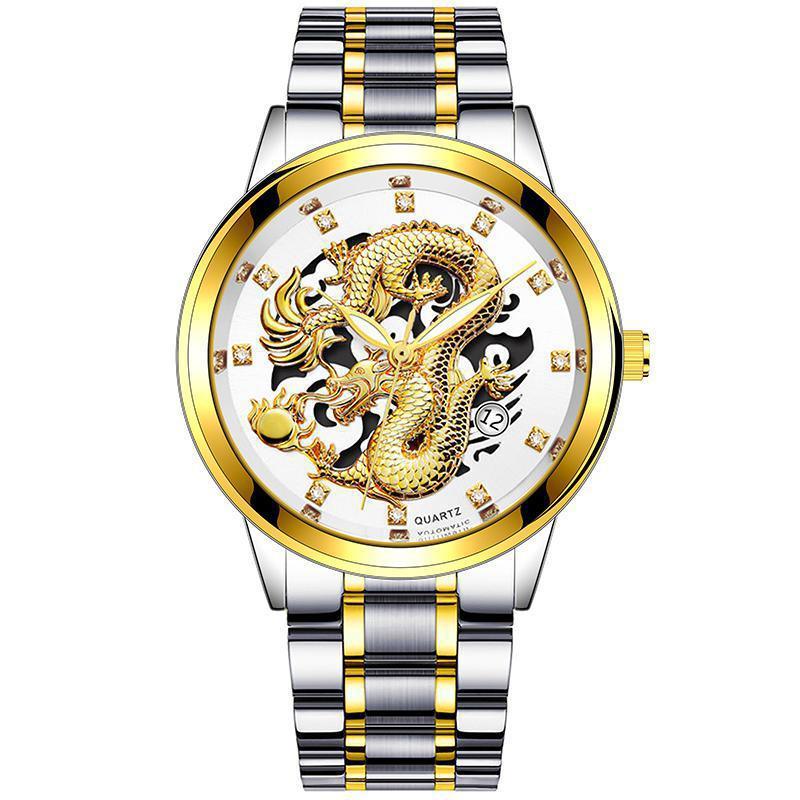Gold Embossed Gold Men's Watch Steel Band Watch