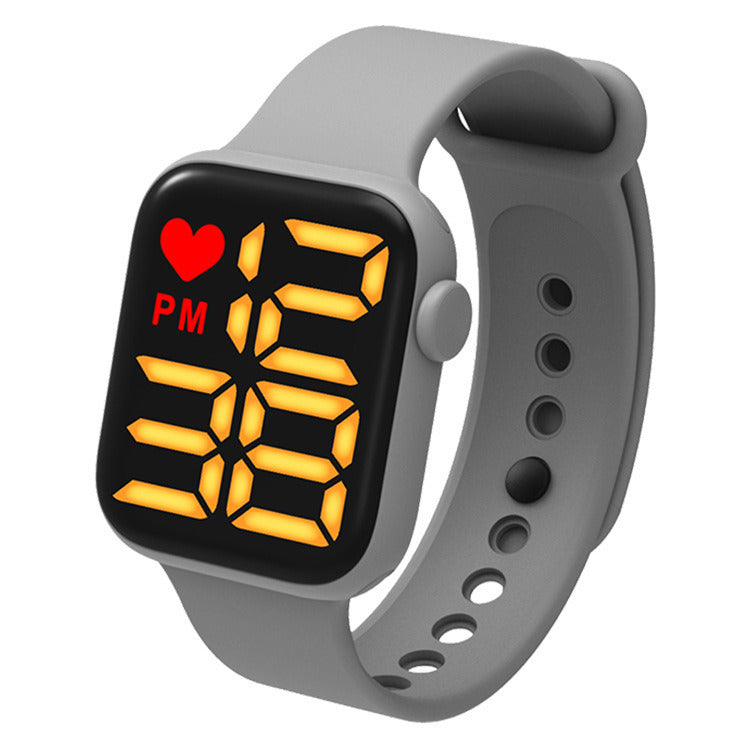 Square Waterproof Screen Digital Kids LED Electronic Watch