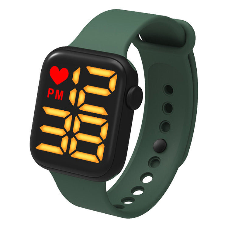 Square Waterproof Screen Digital Kids LED Electronic Watch