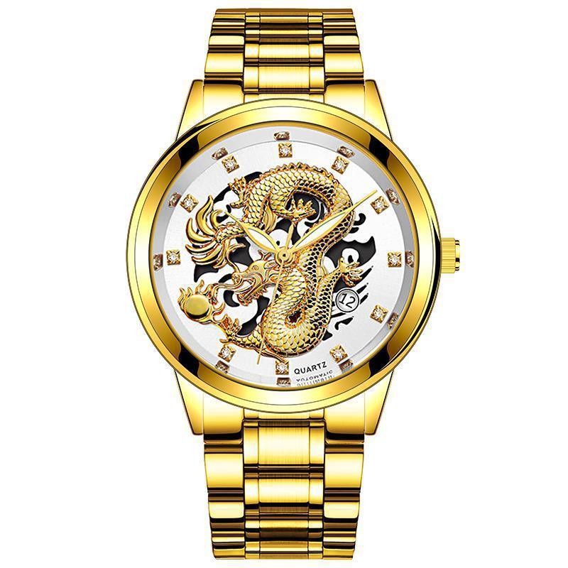 Gold Embossed Gold Men's Watch Steel Band Watch