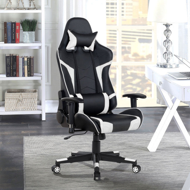 Reclining Swivel Massage Gaming Chair with Lumbar Support