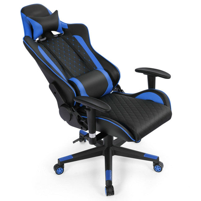 Massage Gaming Chair with Lumbar Support and Headrest