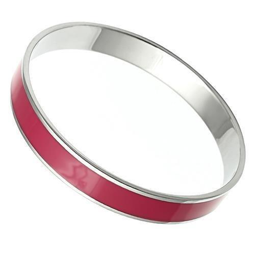 TK534 - High polished (no plating) Stainless Steel Bangle with Epoxy in Siam