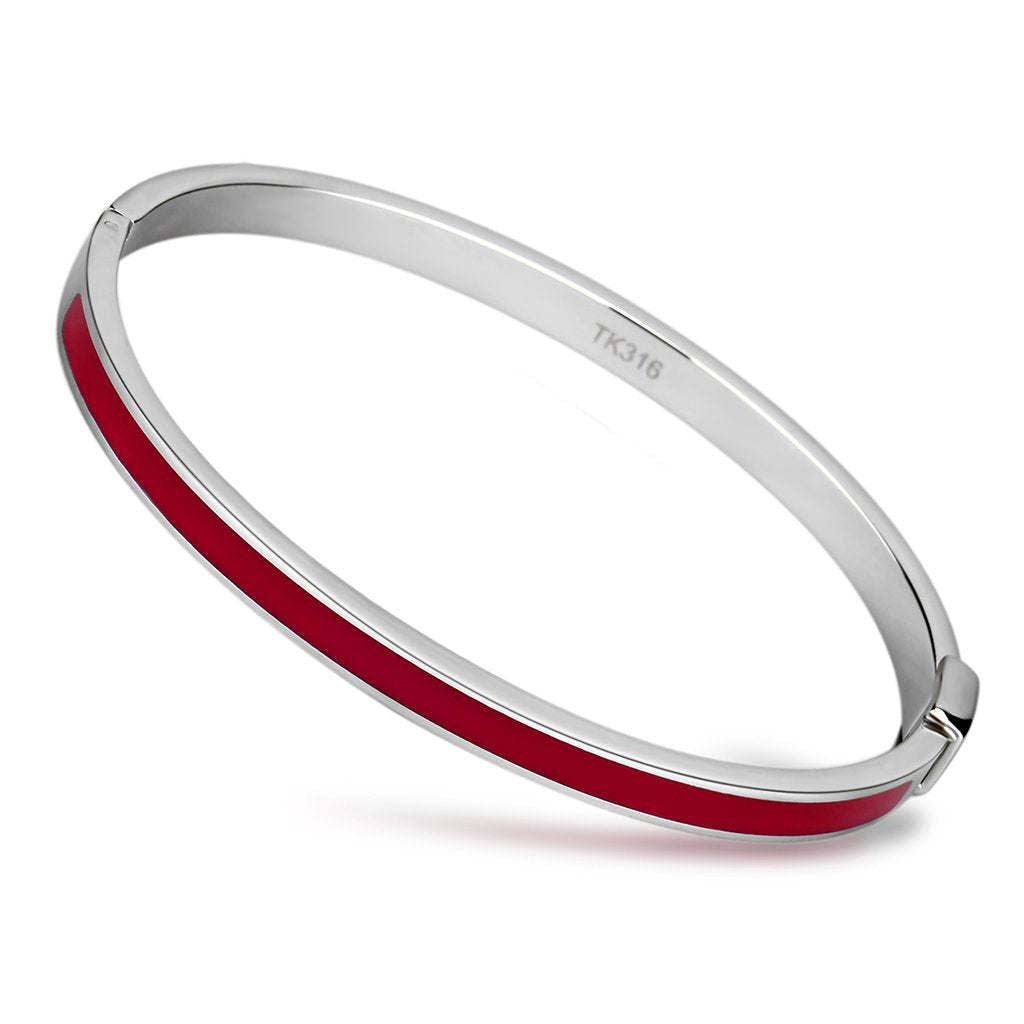 TK744 - High polished (no plating) Stainless Steel Bangle with Epoxy in Siam