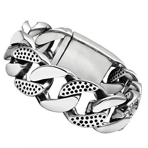 TK448 - High polished (no plating) Stainless Steel Bracelet with No Stone