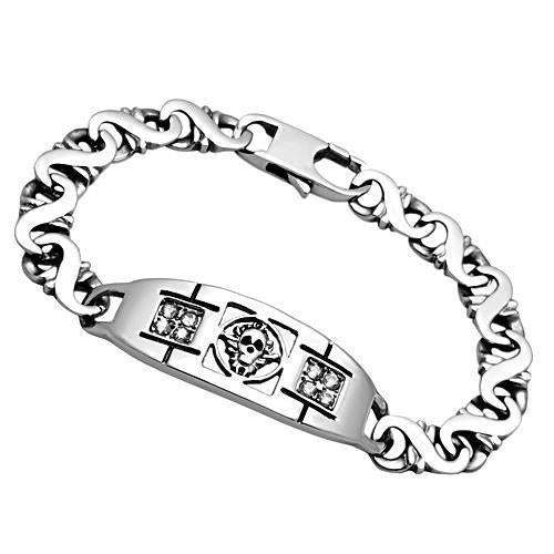 TK574 - High polished (no plating) Stainless Steel Bracelet with AAA Grade CZ in Clear