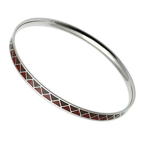 TK529 - High polished (no plating) Stainless Steel Bangle with Epoxy in Siam