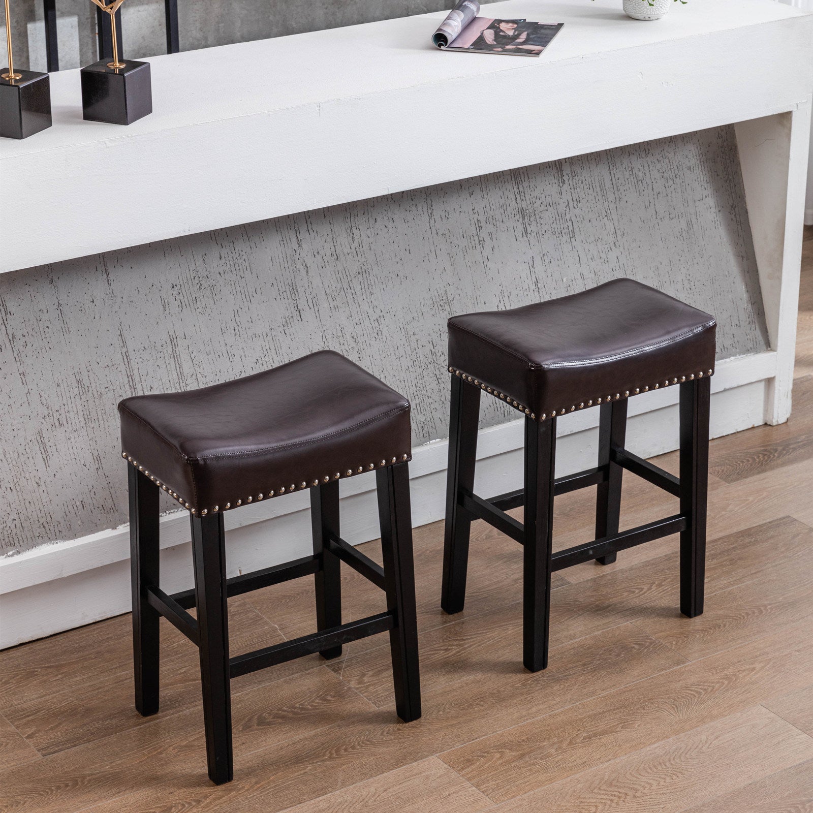 Backless Bar Stools, 2-Pcs Set