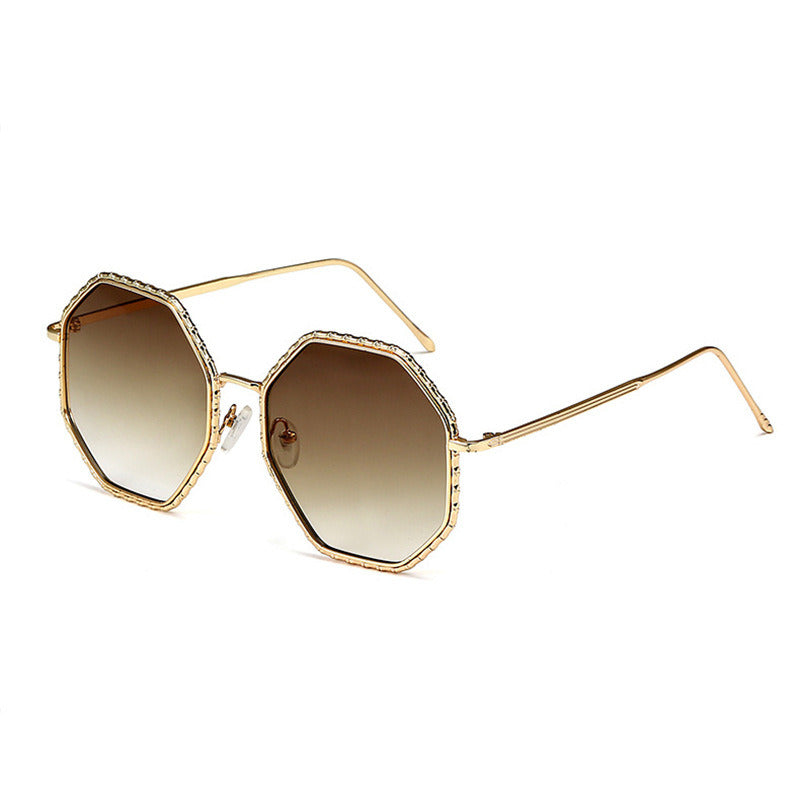 Ladies Polygon Irregular Gradient Sunglasses