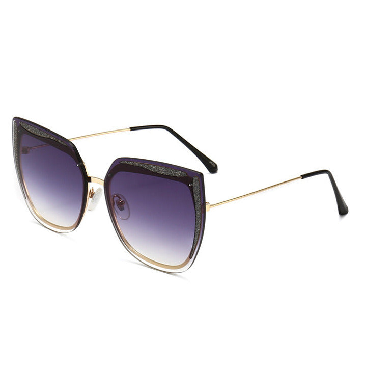 Ladies Cat Eye Statement Metal Sunglasses