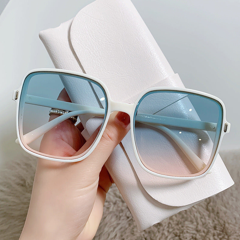 Women's Rice Nail Square Sunglasses Gradient UV Block Vintage Sunglasses