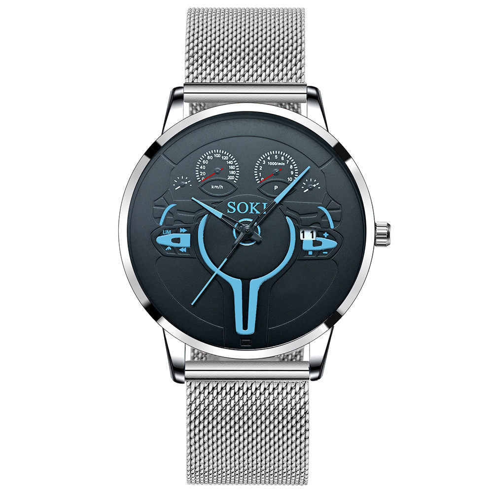 Men's Mesh Strap Vintage Sports Quartz Watch