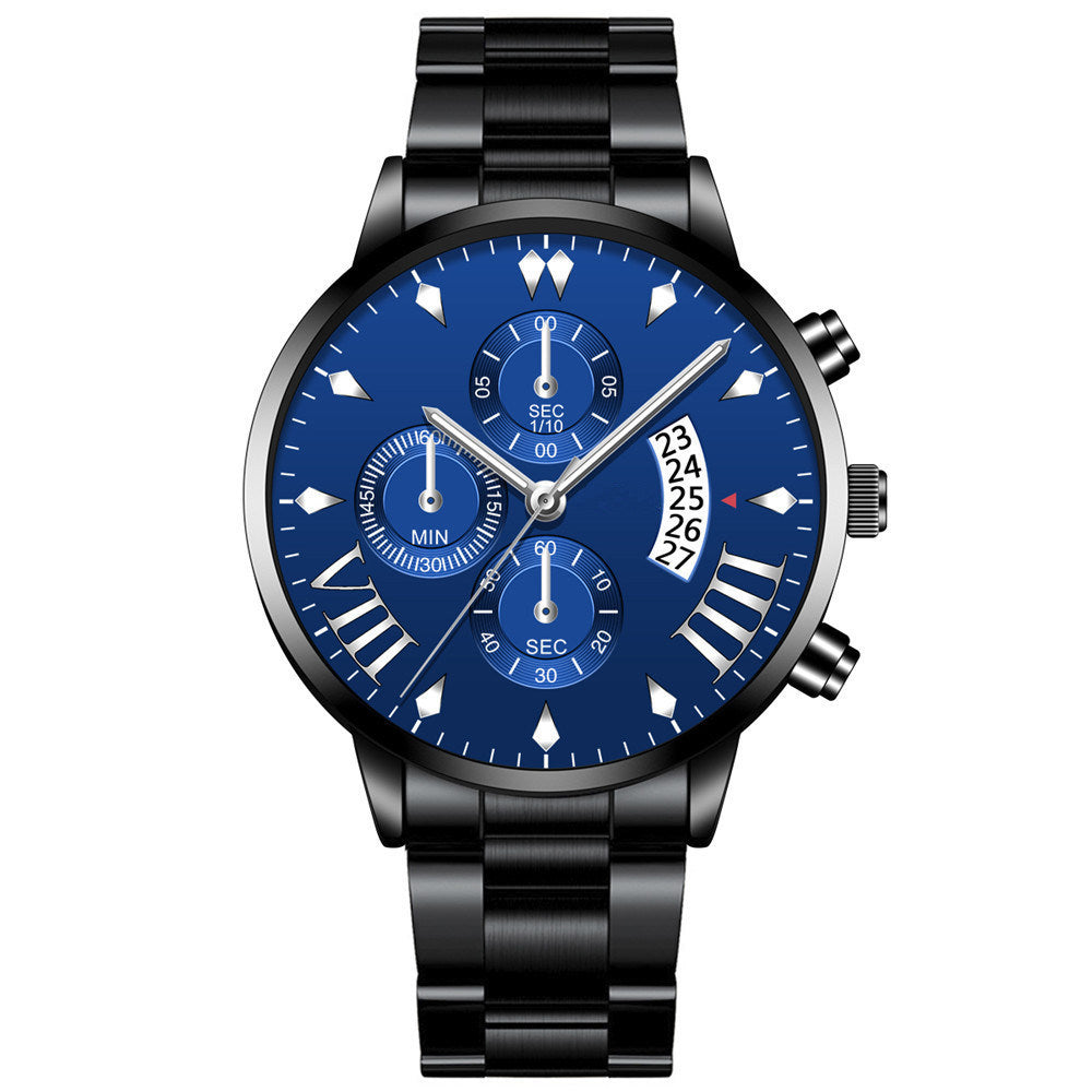 Men's Stainless Steel Quartz Calendar Watch