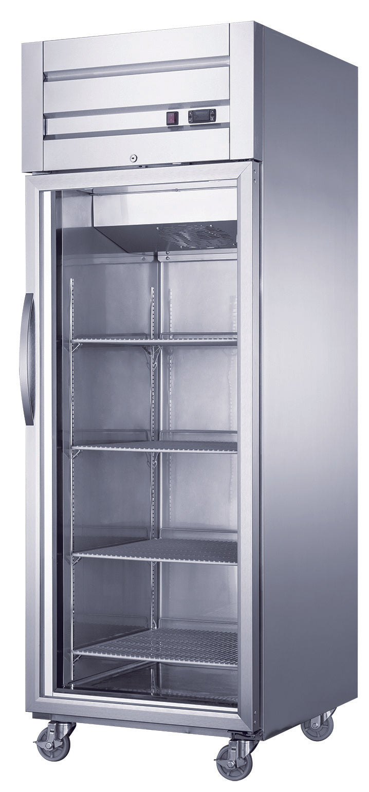 Dukers D28R-GS1 Bottom Mount Glass Single Door Commercial Reach-in Refrigerator