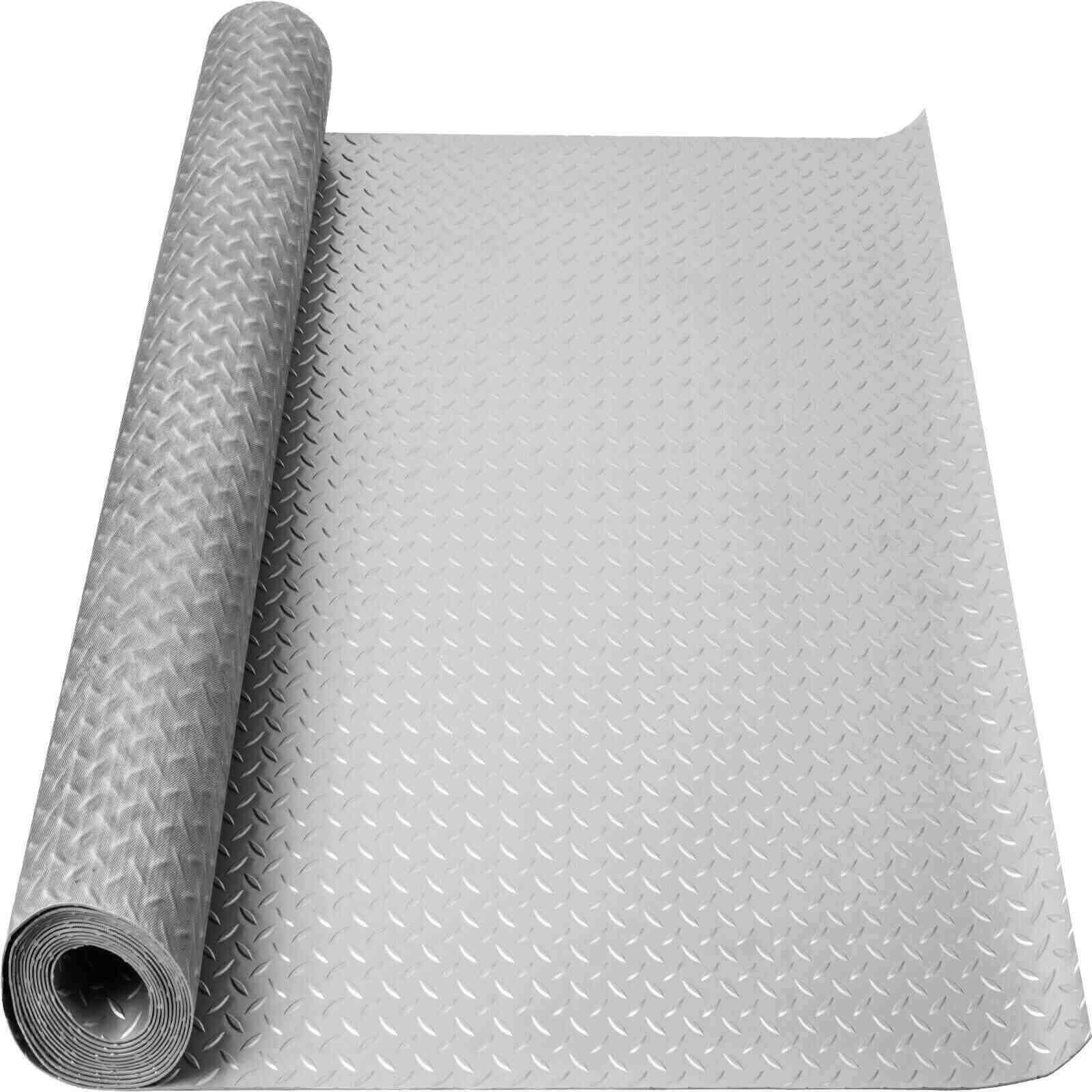 Garage Floor Mat Rolls Diamond Plate PVC Vinyl Non-Slip Garage Flooring Roll