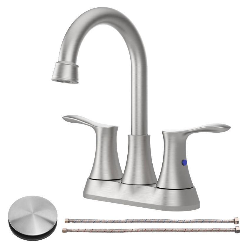 Modern Bathroom Vanity 4" 2-Handle Centerset Basin Faucet