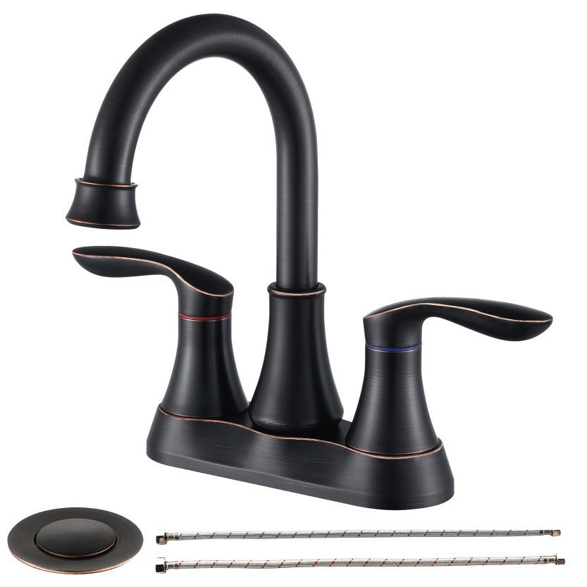 Modern Bathroom Vanity 4" 2-Handle Centerset Basin Faucet