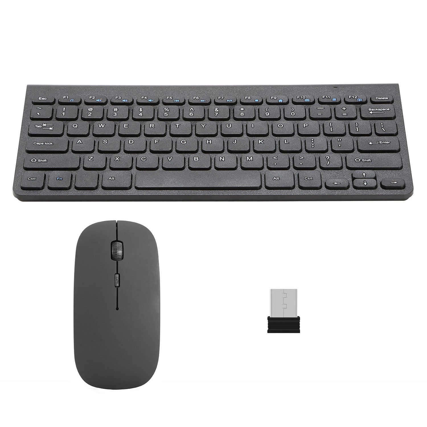 Wireless Keyboard and Mouse 2.4GHz Multimedia Mini Keyboard Mouse Combos USB Receiver