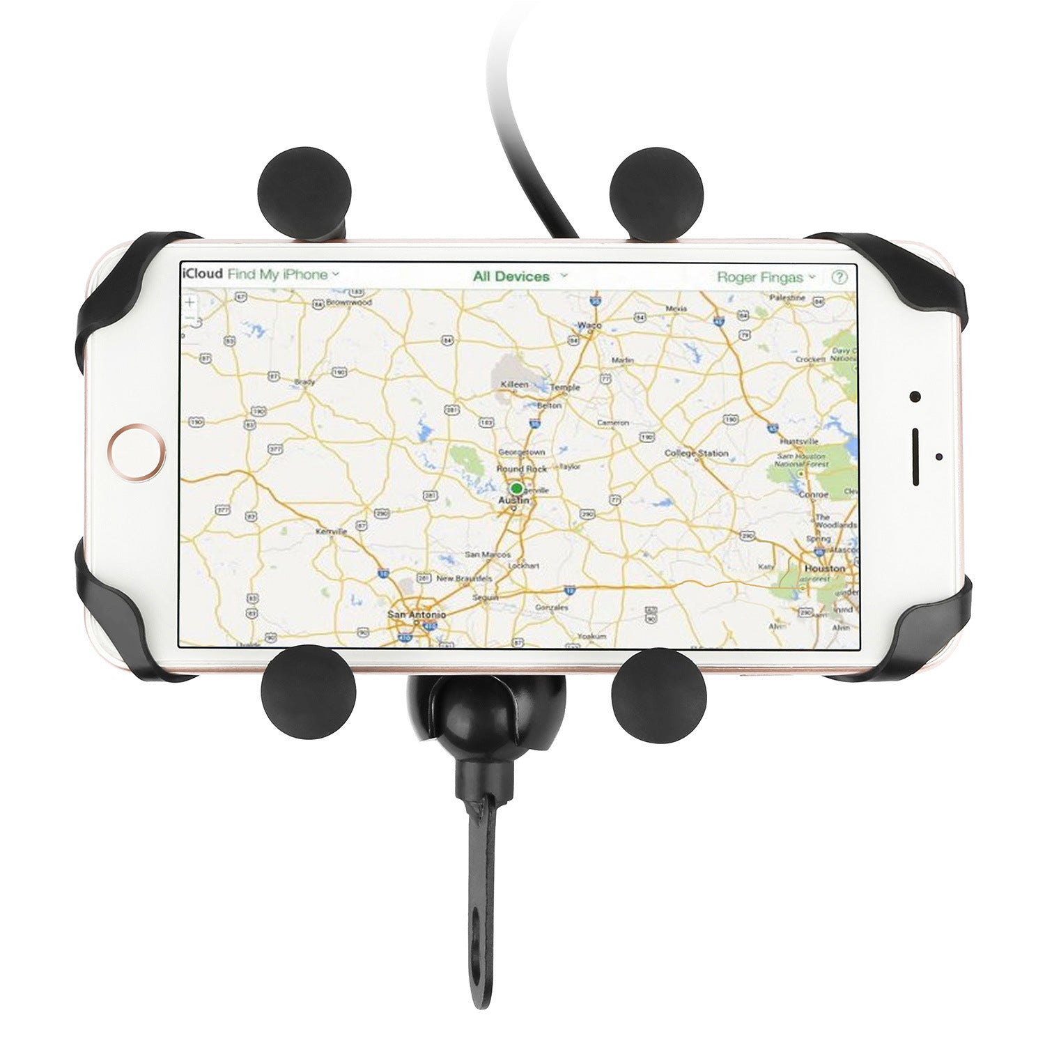 Motorcycle Handlebar Mount Holder with USB Charger for cellphones