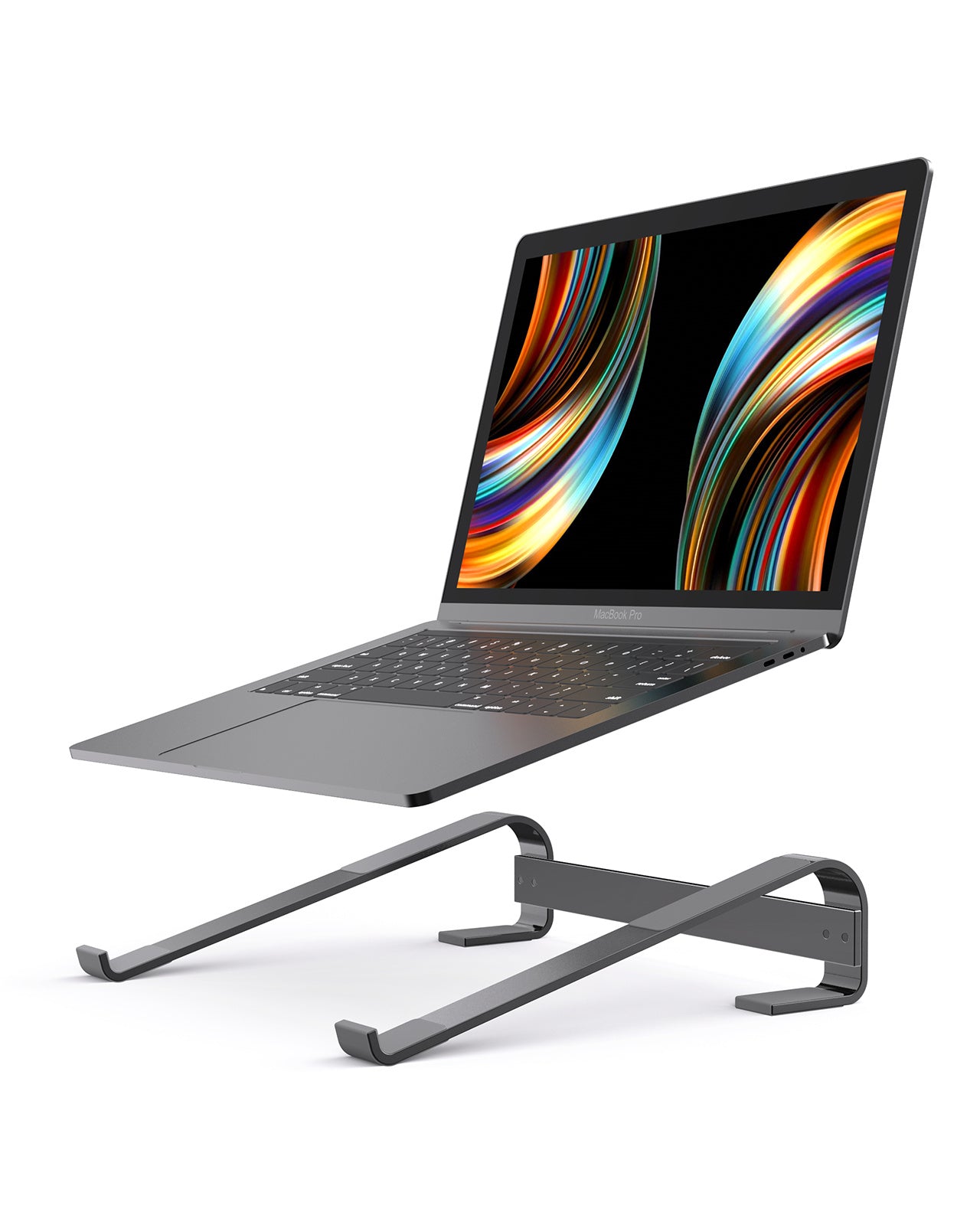 Laptop Stand, Aluminium Portable Removable Laptop Riser, Ventilated Detachable Ergonomic Laptop Holder Compatible with MacBook Notebook Air/Pro, HP, Dell All Laptops 10-18"(Black)