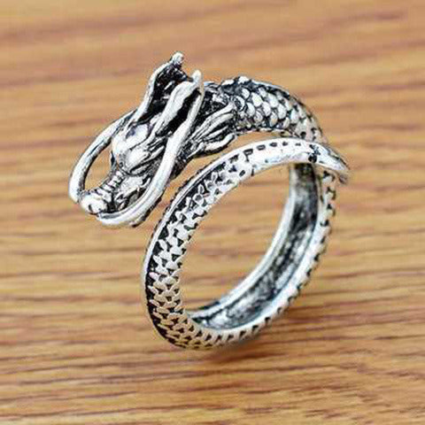 Dragon Ring For Man Domineering retro punk personality jewelry Open Ring