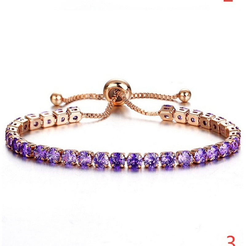 Women's Simple Adjustable Bracelet With Micro-Set Zircon Ladies Bracelet