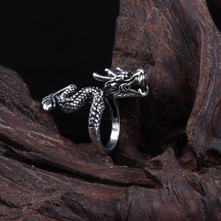 Dragon Ring For Man Domineering retro punk personality jewelry Open Ring