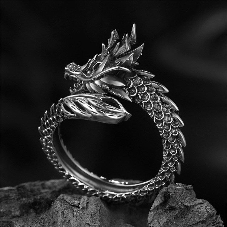 Dragon Ring For Man Domineering retro punk personality jewelry Open Ring