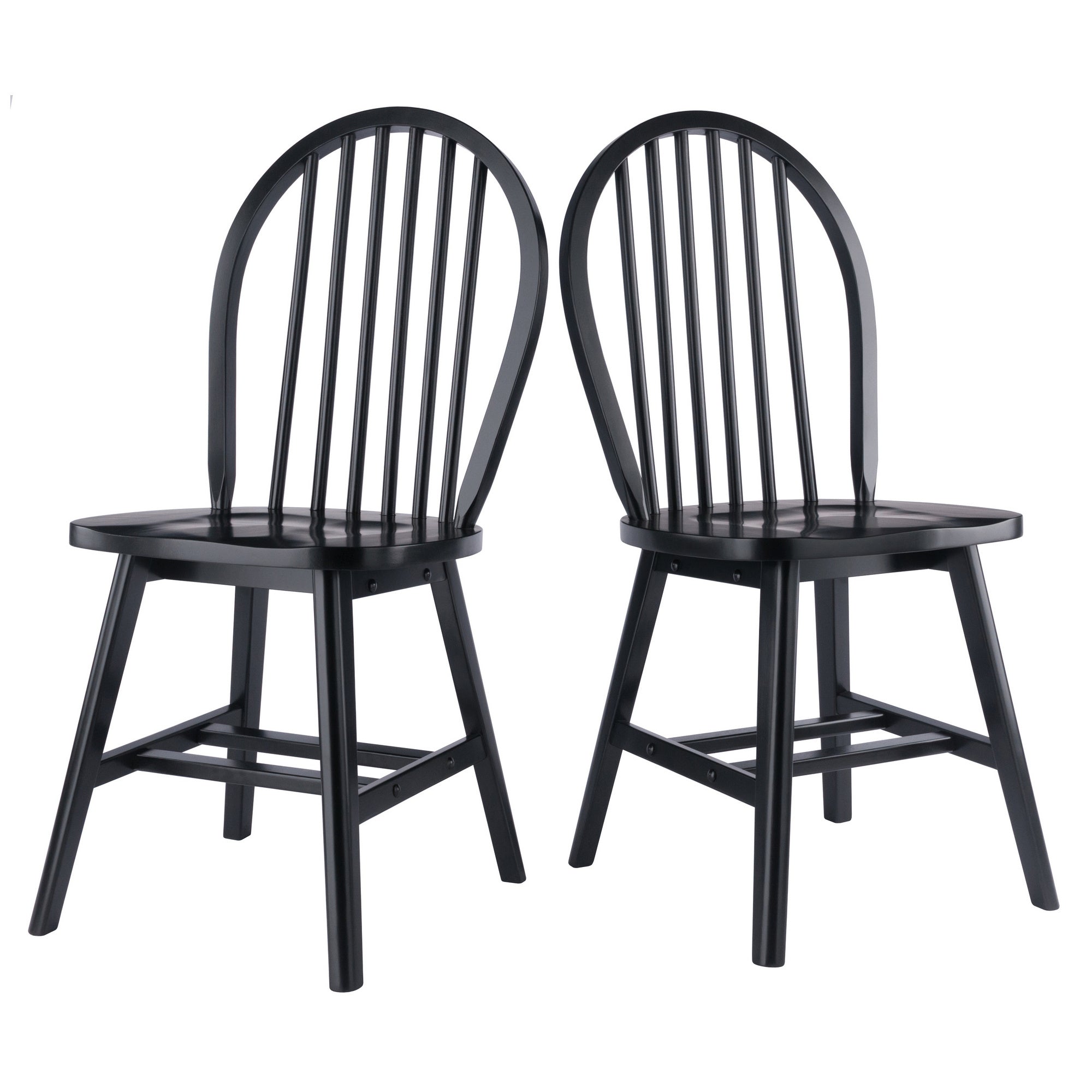 Windsor 2-Pc Chair Set; Black