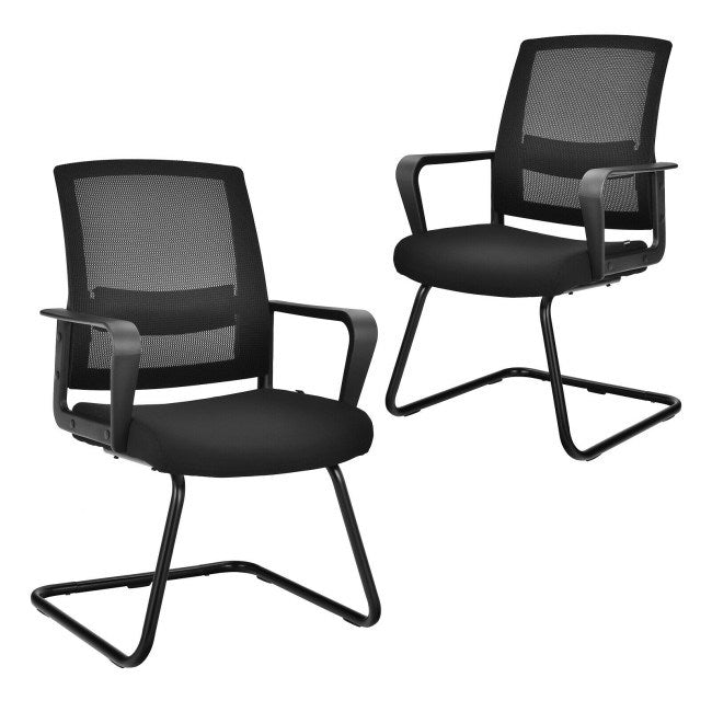 Set of 2 Conference Chairs with Lumbar Support