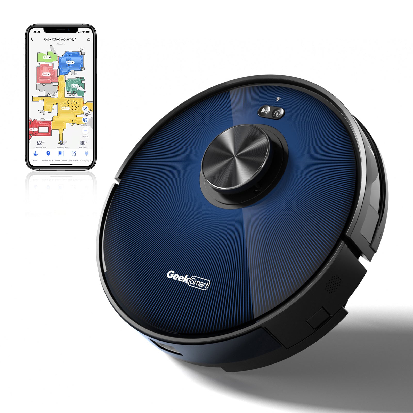 Geek Smart L7 Robot Vacuum Cleaner And Mop;  LDS Navigation;  Wi-Fi Connected APP;  Selective Room Cleaning; MAX 2700 PA Suction;  Ideal For Pets And Larger Home(Banned From Selling On Amazon)