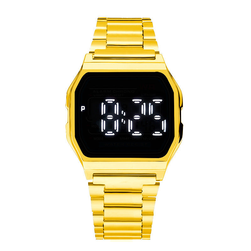 Metal Steel Band LED Square Electronic Watch Touch Watch