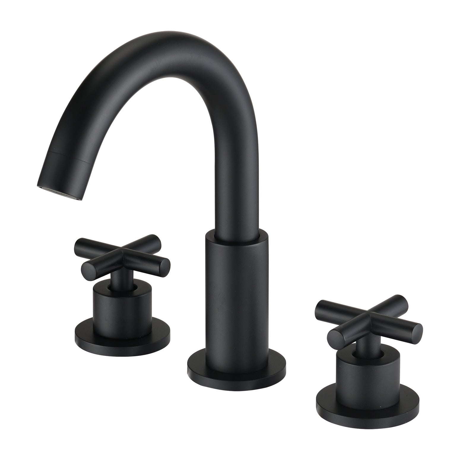 Matte Black Two Handle Widespread Bathroom Sink Faucet