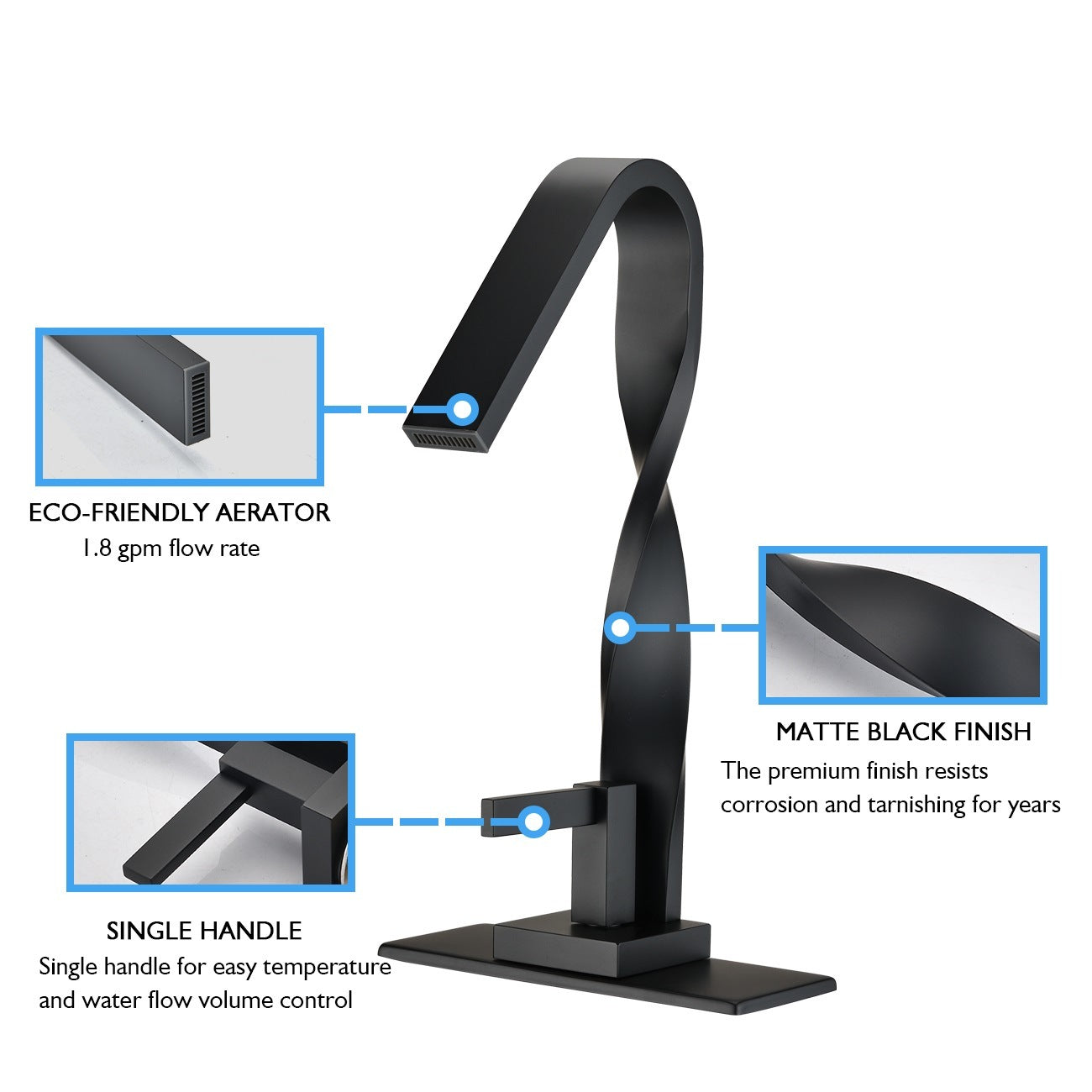 Single Hole Bathroom Faucet With Deckplate