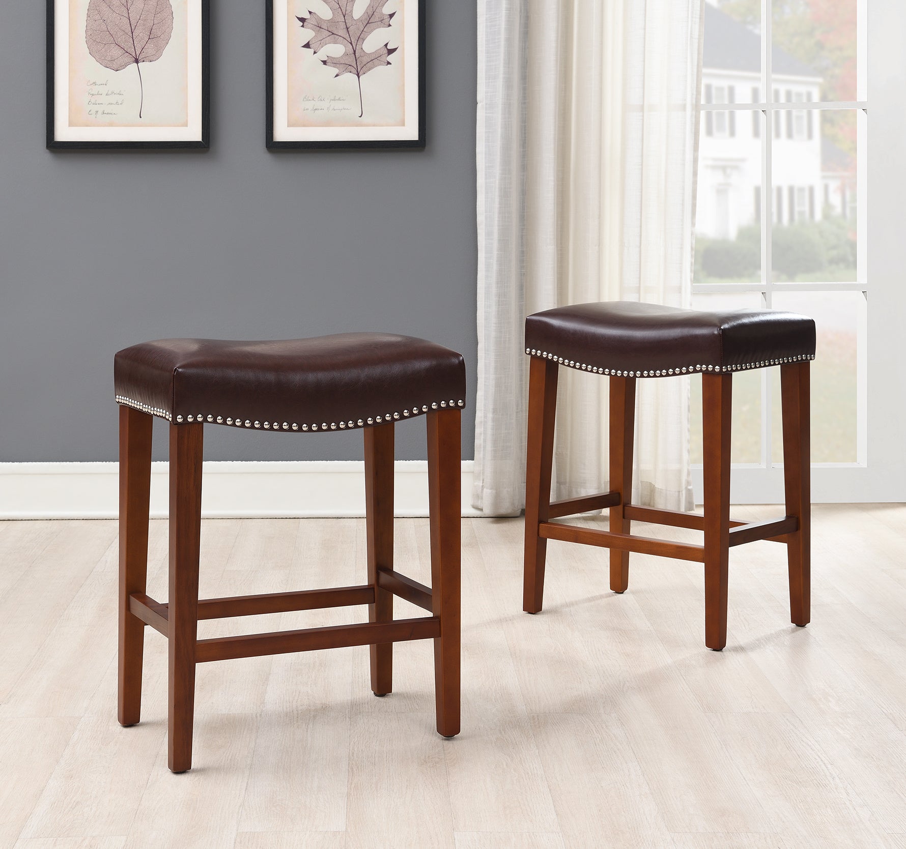 Leather Barstool 2 pcs Set