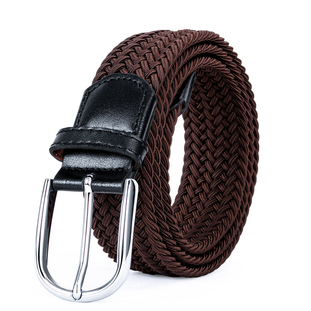 Elastic Braided Belt Woven Stretch Belt for Men/ Women Boys/Girls Belt Black White Red Gray Coffee Khaki Navyblue Green (Gray-47.27in L)