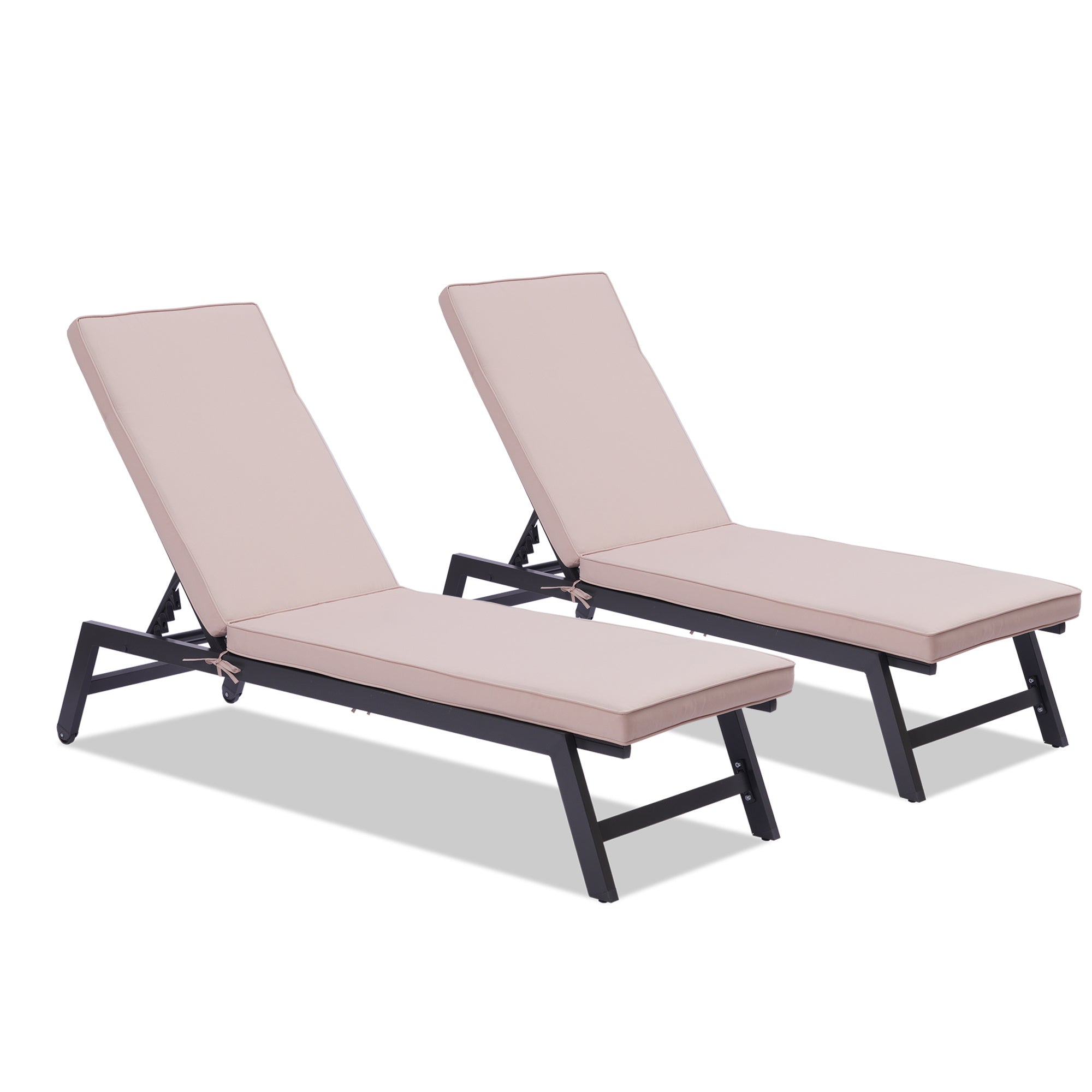 2PCS Set Outdoor Lounge Chair Cushion Replacement Patio Funiture Seat Cushion Chaise Lounge Cushion