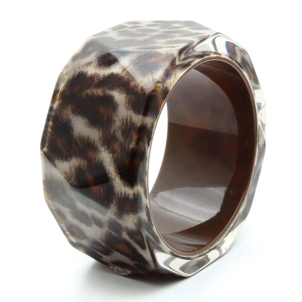 VL035 - Resin Bangle with Synthetic Synthetic Stone in Animal pattern