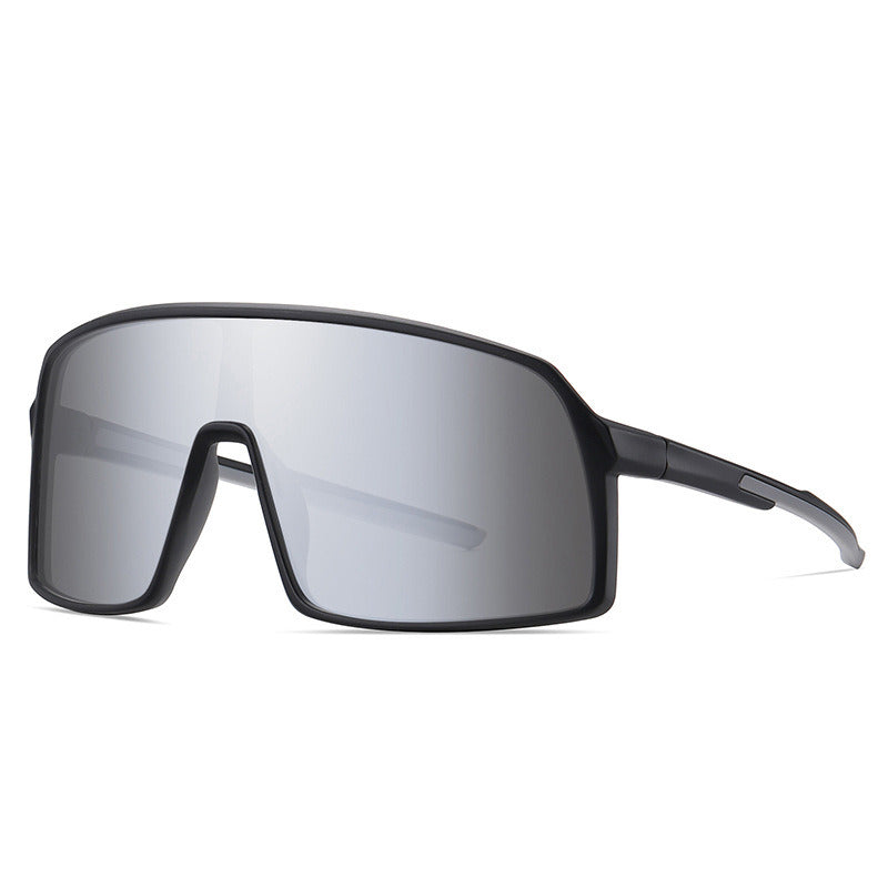 One piece large frame men's polarized sports cycling one-piece sunglasses