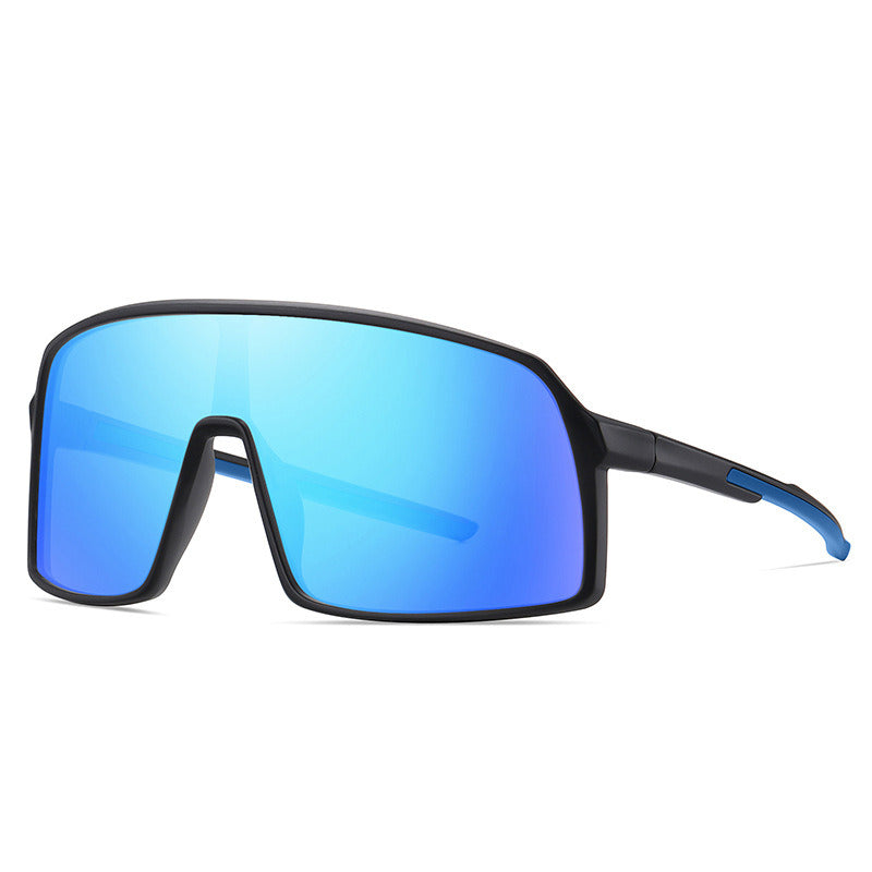 One piece large frame men's polarized sports cycling one-piece sunglasses